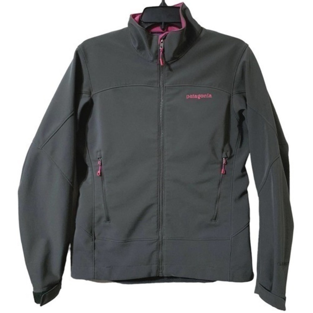 Patagonia Adze Jacket- Polartec Windbloc Softshell Grey and Pink Size Small